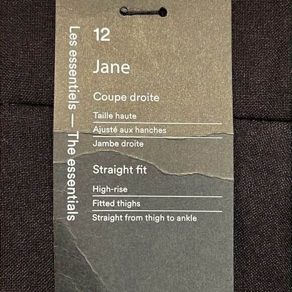 Frank and Oak “Jane” Black Straight Leg High Rise Pants Size 12 NWT - Picture 10 of 15